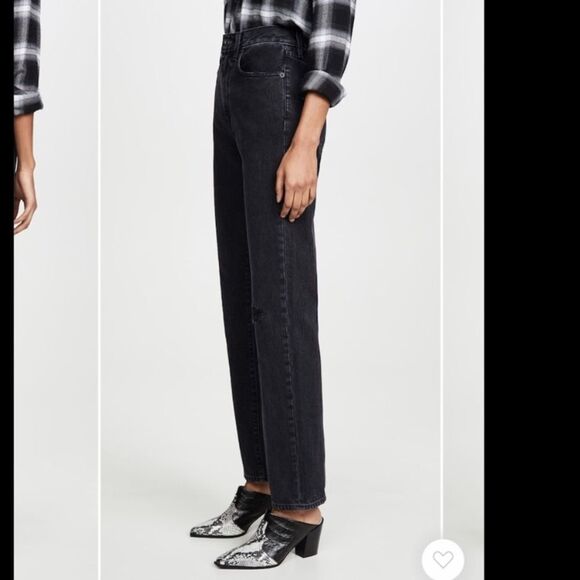 Slvrlake London Straight Black Jeans Long Gone Wash Size 25 - Picture 6 of 14